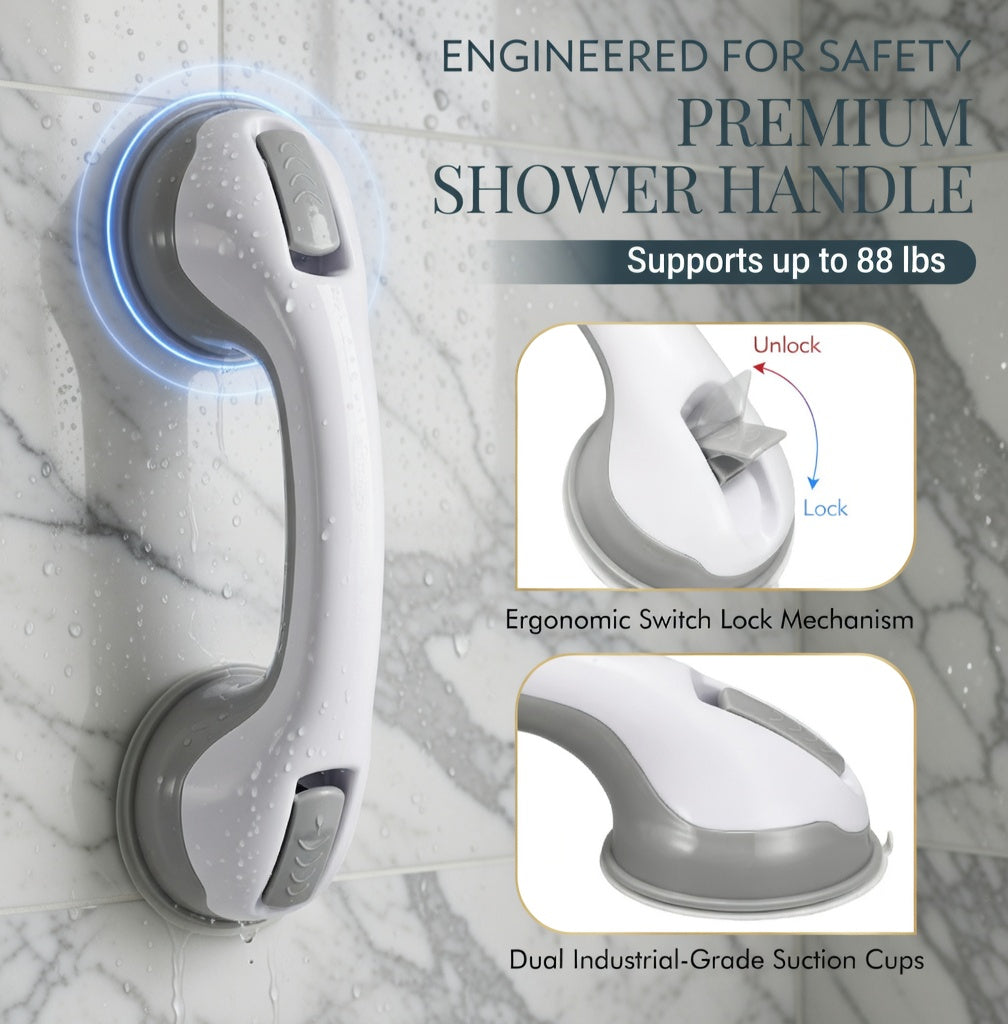 Lineva SafeGrip™ - Suction Bathroom Grab Bar