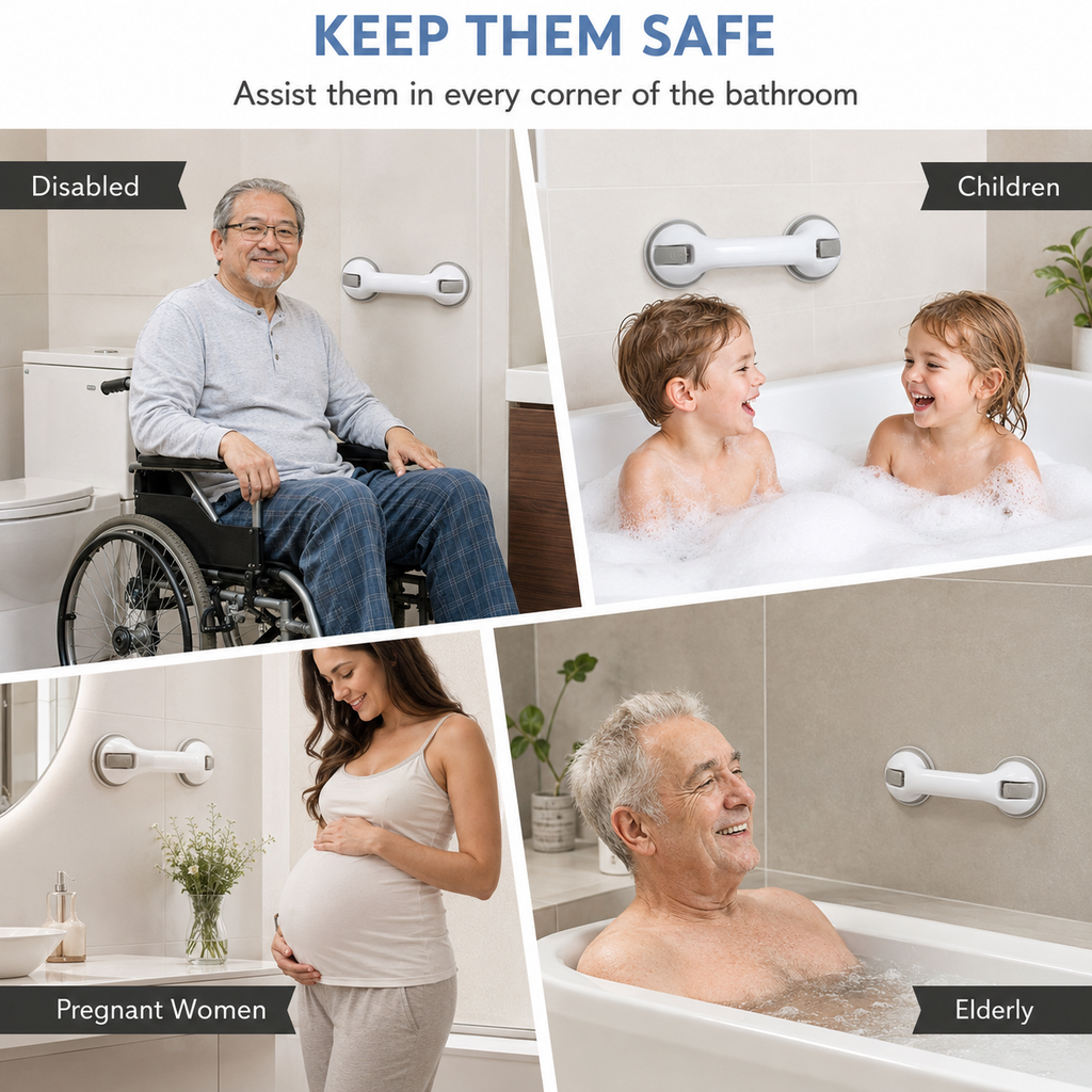 Lineva SafeGrip™ - Suction Bathroom Grab Bar