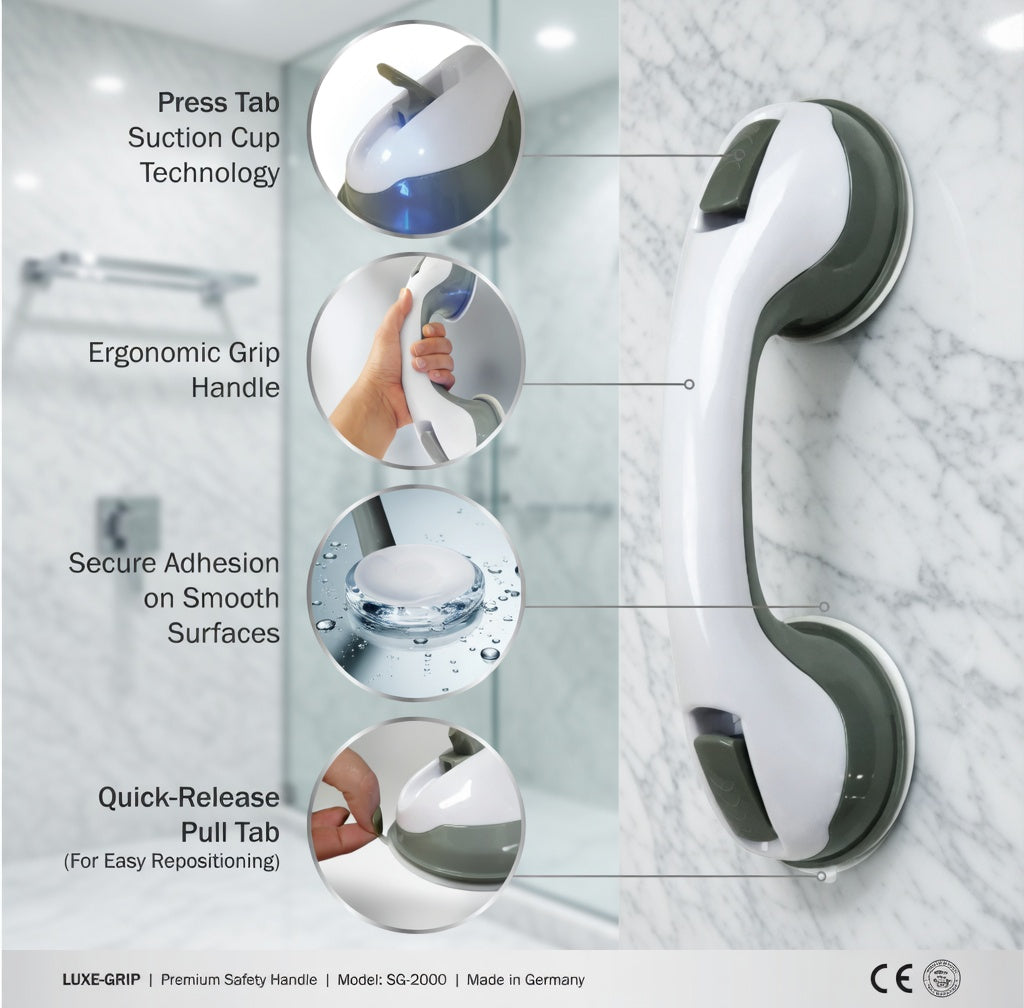 Lineva SafeGrip™ - Suction Bathroom Grab Bar