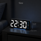 7'' LED Digital Alarm Clock Table Clock Three-Level Adjustable Brightness Dimmer/Dual Alarm/Temp/Date/Night Light for Bedrooms