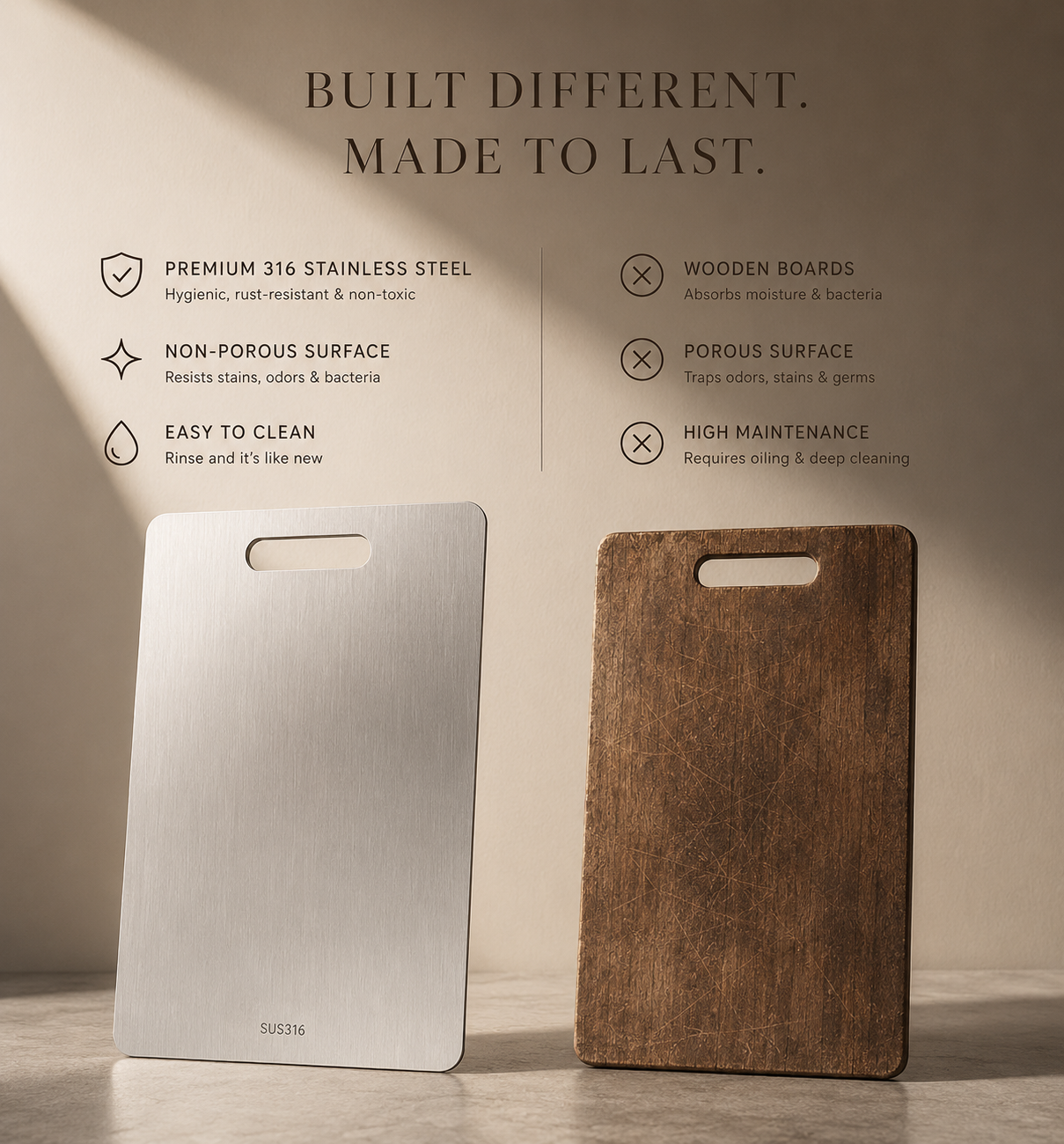 Lineva ProBoard™ - Stainless Steel Kitchen Cutting Board