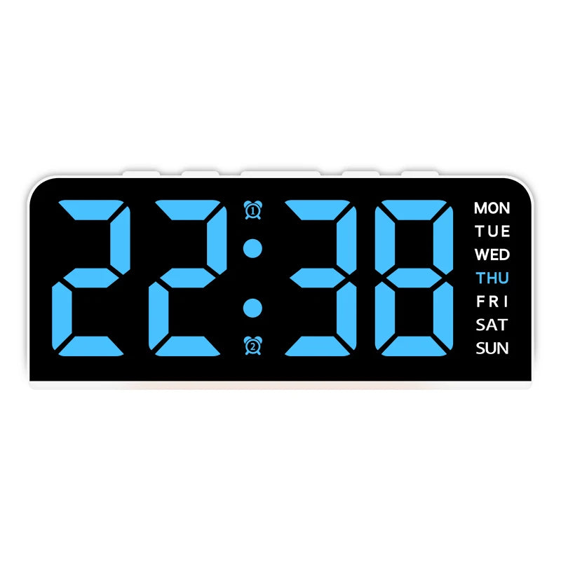 7'' LED Digital Alarm Clock Table Clock Three-Level Adjustable Brightness Dimmer/Dual Alarm/Temp/Date/Night Light for Bedrooms