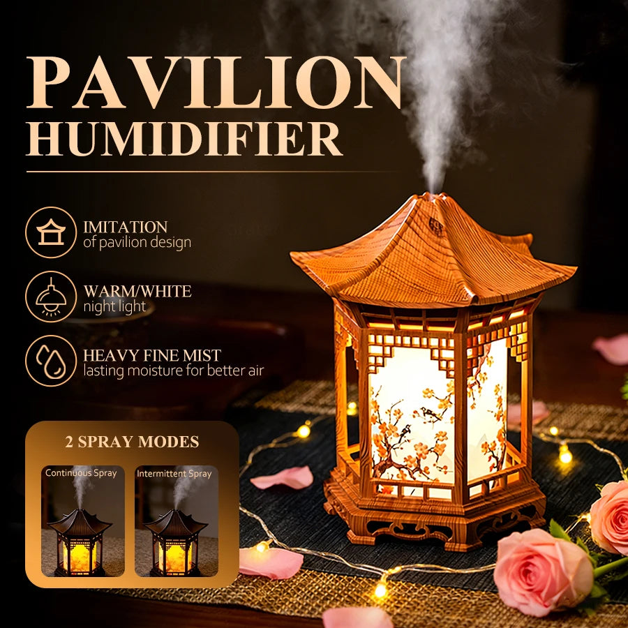 USB-Powered Air Humidifier, Modern Asian Decor, Mini Humidifier, 2 Spray Modes,  Continuous/Mist Modes, Ideal Romantic Gift.