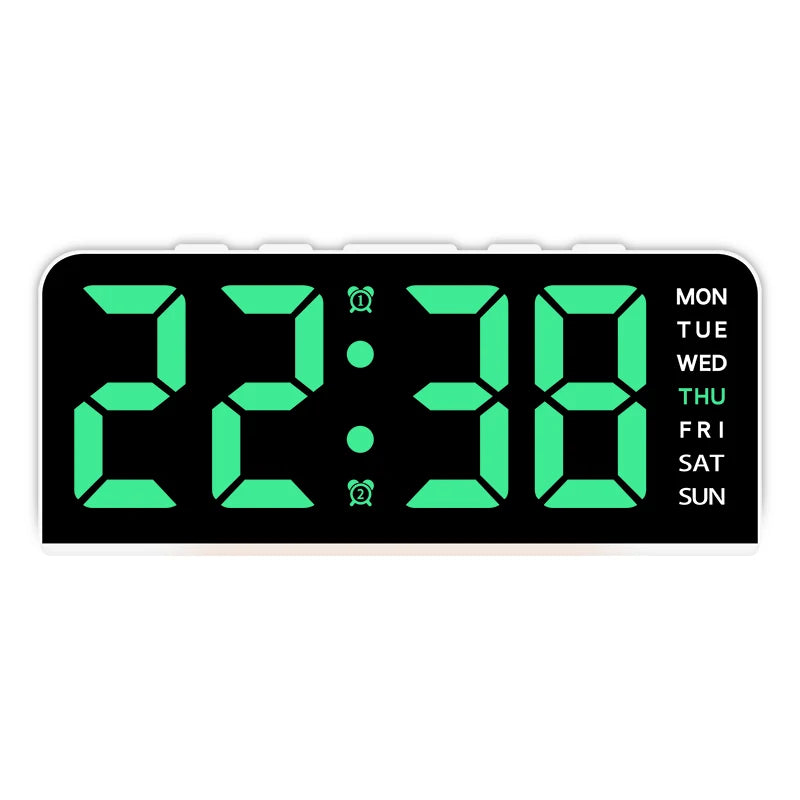 7'' LED Digital Alarm Clock Table Clock Three-Level Adjustable Brightness Dimmer/Dual Alarm/Temp/Date/Night Light for Bedrooms