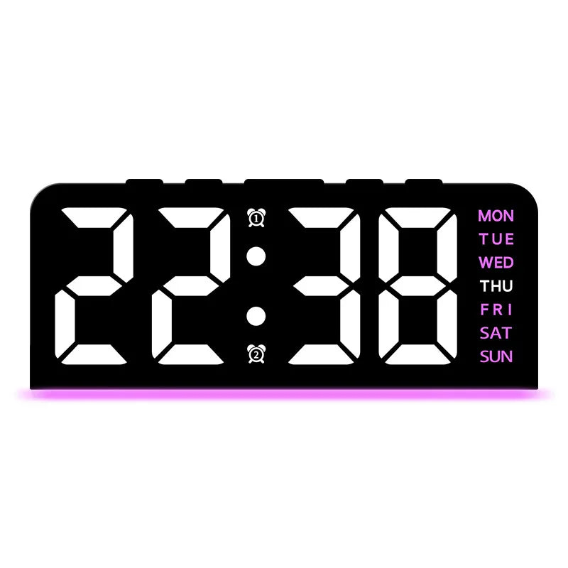 7'' LED Digital Alarm Clock Table Clock Three-Level Adjustable Brightness Dimmer/Dual Alarm/Temp/Date/Night Light for Bedrooms
