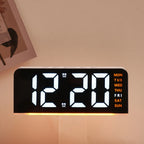 7'' LED Digital Alarm Clock Table Clock Three-Level Adjustable Brightness Dimmer/Dual Alarm/Temp/Date/Night Light for Bedrooms