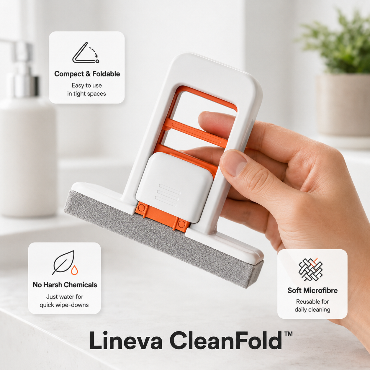 Lineva CleanFold™ - Foldable Mini Cleaning Mop